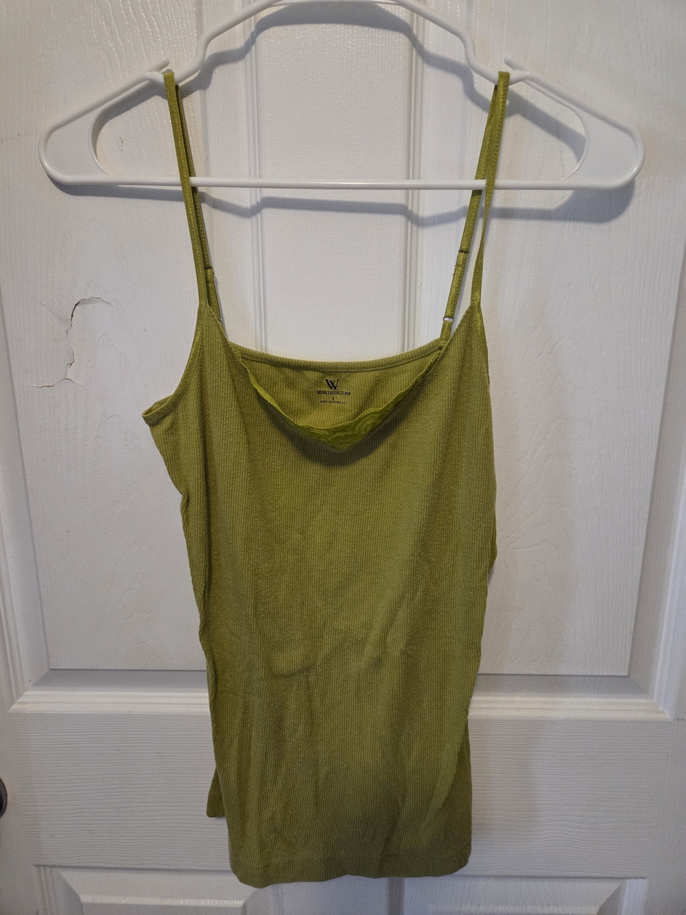 Worthington Olive Green Ribbed Cami with Adjustable Straps